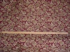 2-3/8Y Kravet 22500 Gold Burgundy Jacobean Floral Tapestry Upholstery Fabric