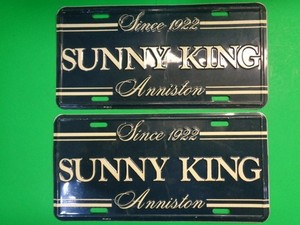 Since 1922 Sunny King Ford Dealer Booster License Plate's Anniston Alabama