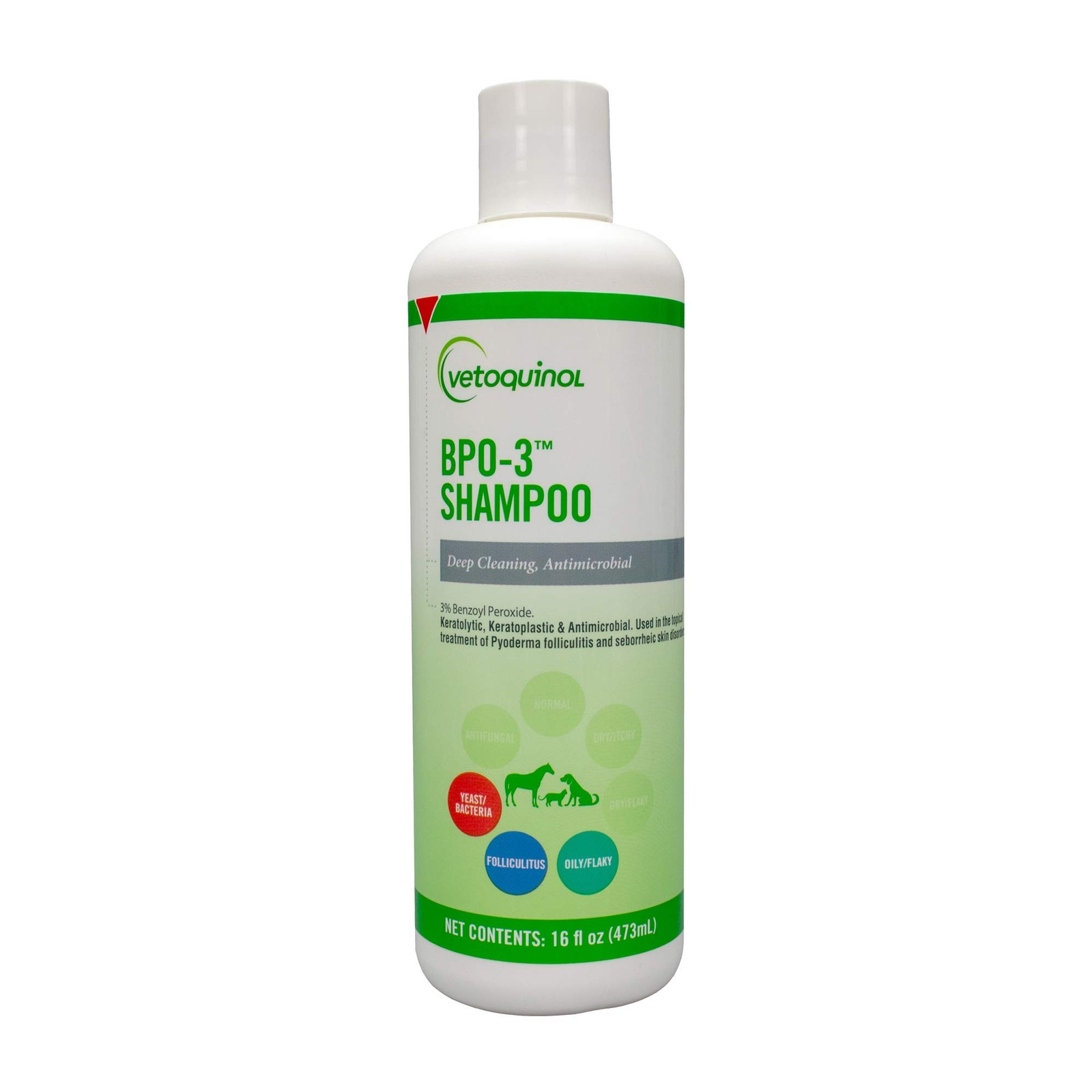 Vetoquinol BPO-3 Shampoo for Dogs, Cats & Horses (3% Benzoyl