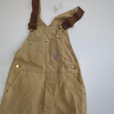 Carhartt Bib Overalls XLarge 18/20 Brown Duck Double Knee Made in USA