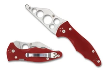 Spyderco Knives Yojimbo 2 Trainer Blunt Edge Red G-10 C85TR2 Pocket Knife