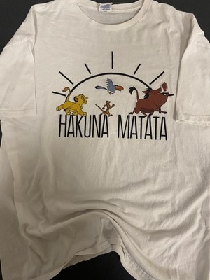 Vintage Disney Lion King Hakuna Matata T-Shirt Delta Pro Weight Large White Tee
