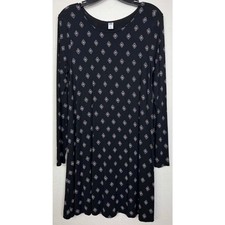 Old Navy Black Beige Knee Length Dress Women's Medium