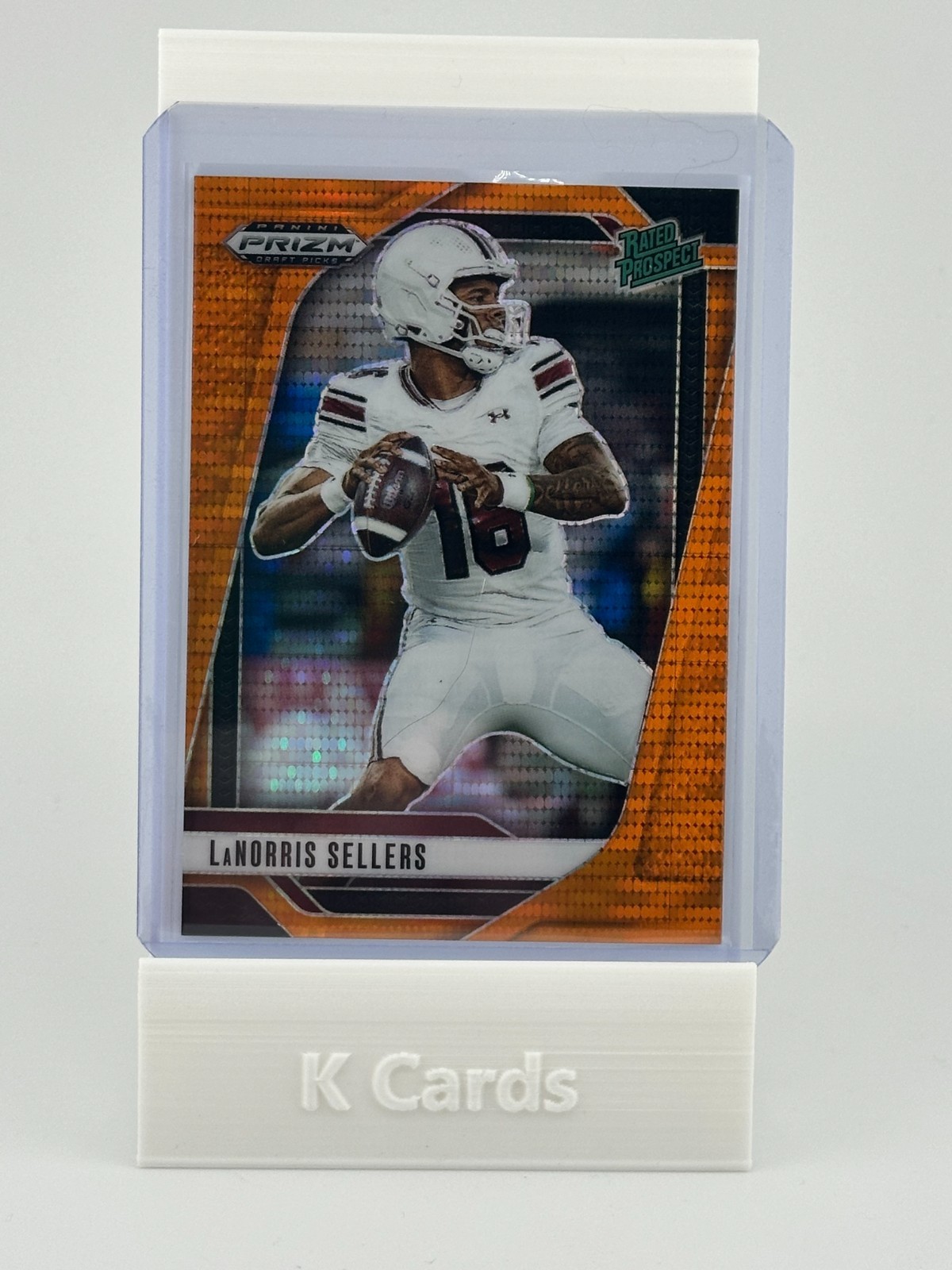 LaNorris Sellers Orange Pulsar #165 /75 2025 Prizm Draft Picks Rated Prospect