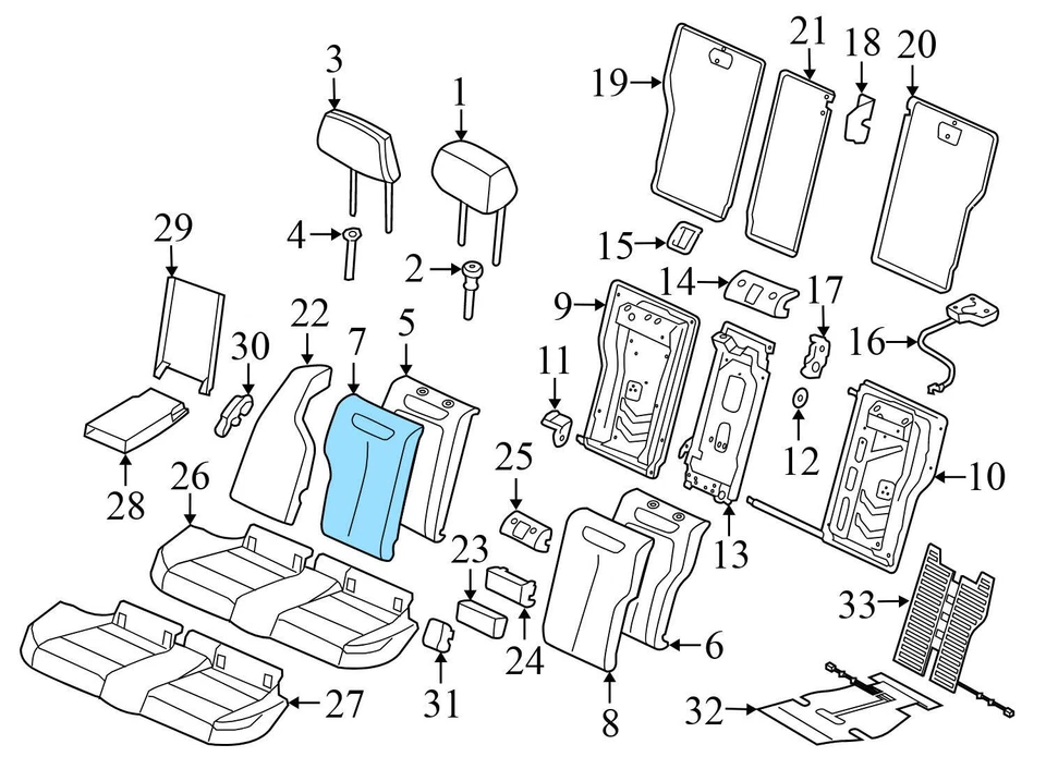 2013-2015 BMW ACTIVEHYBRID 3 - REAR LEFT Upper SEAT Backrest Cushion (Leather) - Image 4 of 4