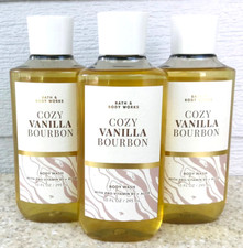 3 Bath Body Works COZY VANILLA BOURBON Body Wash Shower Gel 10oz SET/LOT of 3
