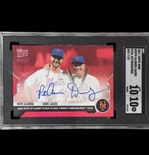 Pete Alonso Dave Jauss 2021 MLB TOPPS NOW 507B #7/10 Red Auto