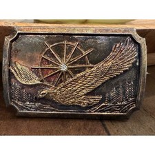 Vintage American Eagle belt Buckle Made in Hong Kong with Rhinestone