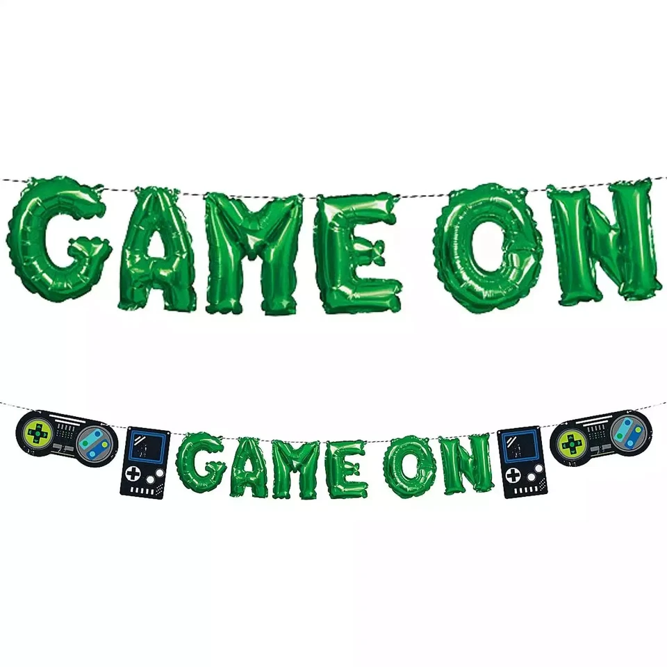 Game On Balloon Banner Kit Controller Cutouts Garland Decoration Gaming Party - image 2 of 2