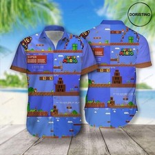 Super Mario Print Awesome Hawaiian Shirt lvq 92