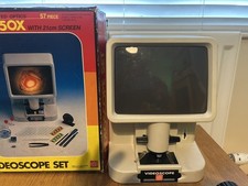 Vintage Videoscope Microscope Set 20x 50x 21cm Screen Boxed complete Working