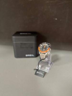 Breil Manta Diver Herrenuhr   Edelstahl, Orange Lünette   Box & Tag   Top Zustan