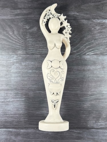Triple Moon Pentacle Goddess Figurine Statue - Wicca & Paganism