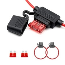 2PCS Fuse Holder, Inline 12V 18AWG Car Gauge Inline Fuse with 10A ATC/ATO Standa