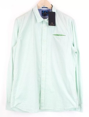 SCOTCH & SODA Ams Couture Herren Hemd 2XL grünlich blau reine Baumwolle Punkte gemustert
