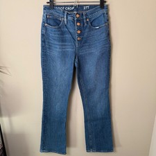 J.Crew Demi Boot Crop Jeans Womens 27T Tall Button Fly Blue Pants BF547 Stretch