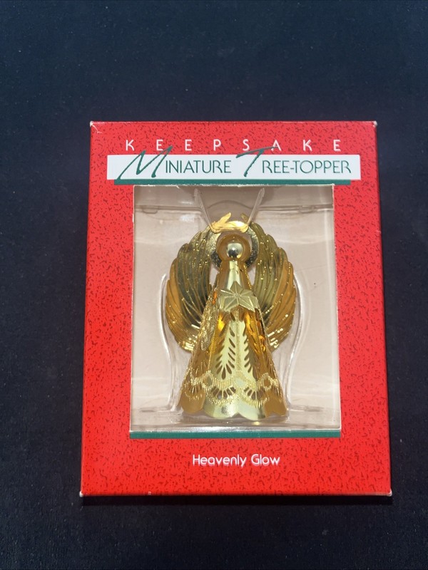 MIB 1988 Hallmark Keepsake Miniature Tree-Topper  "Heavenly Glow" Clean Brass
