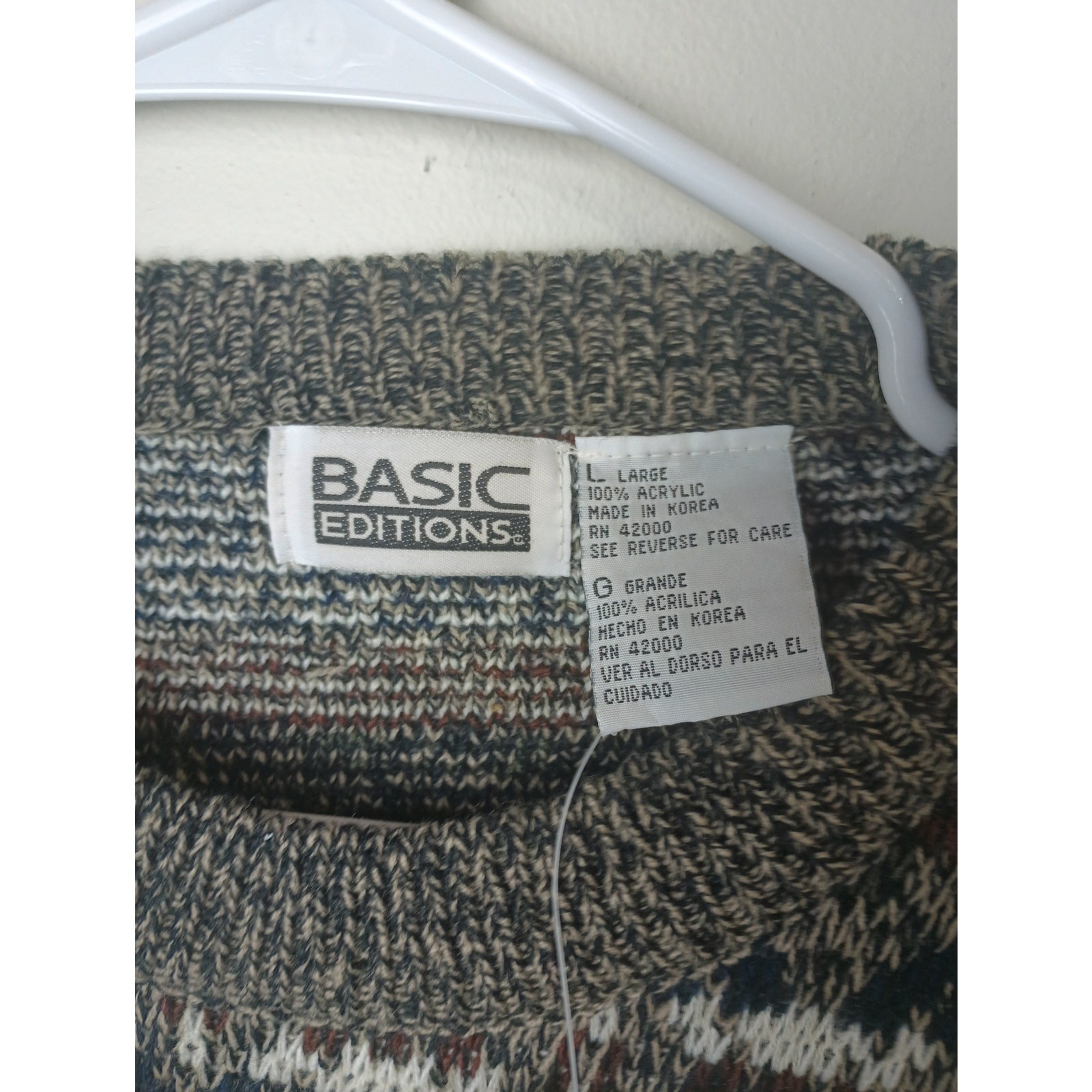 Vtg Basic Editions Mult Pattern Acrylic Sweater M… - image 3