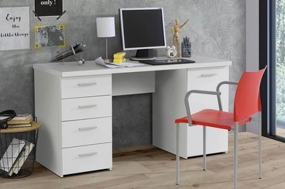 Schreibtisch Balu Computertisch Jugendzimmer Laptoptisch weiß matt 145 cm NEU