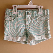 Gap kids Girls Denim Short Blue Zebra Print Size 6