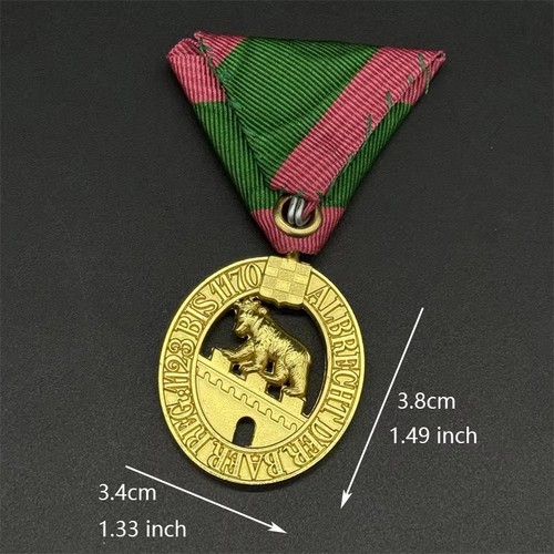 Exquisita Medalla de Oso Anhalt Nivel Caballero Réplica Vintage Aleación Metal Insignia - Imagen 3 de 5