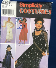 Angel Witch Devil Costume Simplicity Sewing Pattern 9309 Misses Size 6-12 Uncut