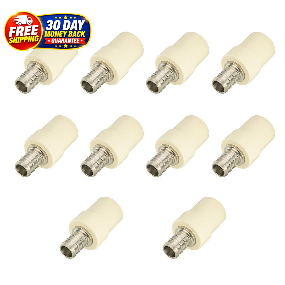 10piece CPVC Transition Coupling Fittings,1/2" PEX x 1/2" CPVC PEX Crimp