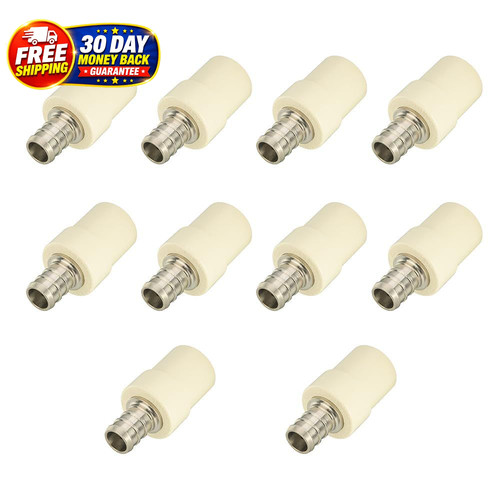 10piece CPVC Transition Coupling Fittings,1/2" PEX x 1/2" CPVC PEX Crimp