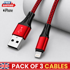 Heavy Duty Braided Long USB Fast Charger Cable Lead For iPhone 14 13 12 11 X 7 8