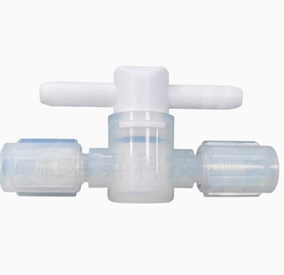 QTY:1  PFA plug valve manually operated 3/8 inch semiconductor grade pfa valve #