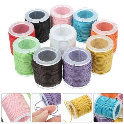 10Pcs 1mm Waxed Cotton Cord 10 Meter Long Handmade String for DIY Jewelry