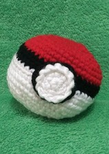 PokeBall Plushie Small Handmade Pokemon Red White Soft Fun Toy