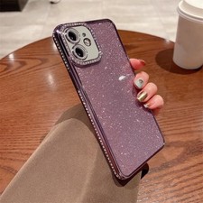 Glitzer & Diamant TPU Hülle für iPhone 12 Farbe Lila Elegant und Schützend