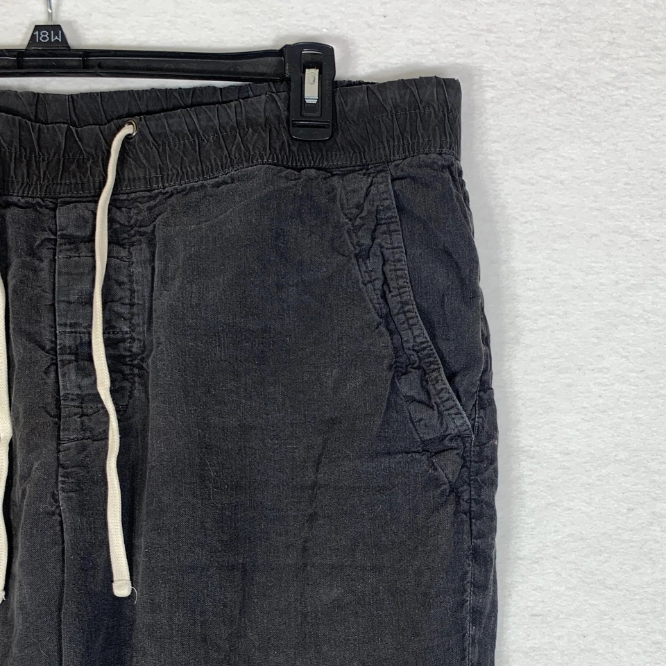 Pantalones James Perse Estándar Para Hombre XL Carbón 100% Lino Cordón Informal Foto 4 de 4