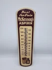 Vintage Antique Advertising McKesson’s Aspirin Porcelain Wall Thermometer 7”x27”