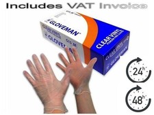 GLOVEMAN Disposable Clear Vinyl AQL 1.5 Powder & LATEX FREE Gloves 1 Box -4000 