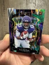 2025 Panini Select - Concourse Tai Felton #64 Black & Green Shock Prizm (RC)