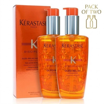 Kérastase Discipline Oleo-Relax Anti-Frizz Hair Oil 3.4oz 100ml  NIB pack of 2