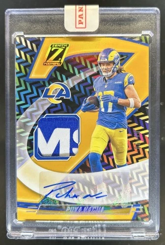 2024 Panini Zenith Puka Nacua Z-Patch Auto Gold #/10 Rams