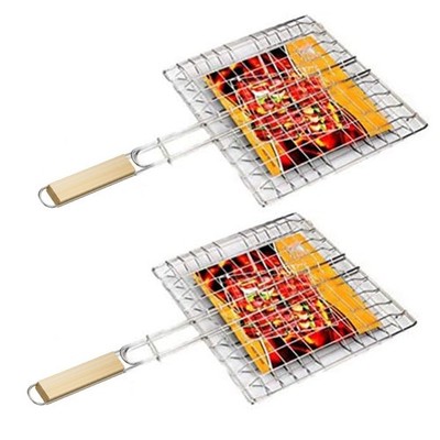 2 Stück Grillkorb zum Grillen für Fisch und dicke Filets