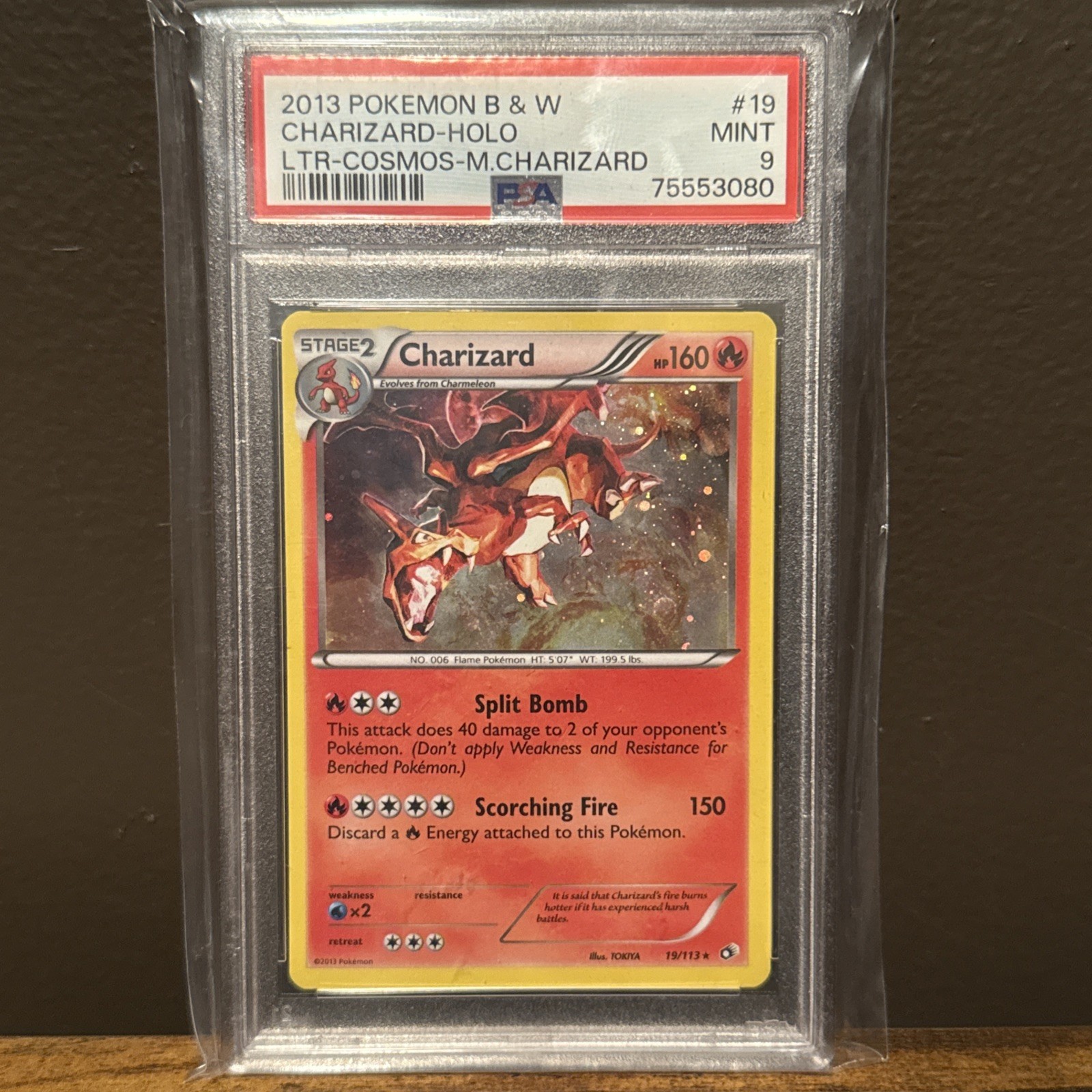 POKEMON LEGENDARY TREASURES CHARIZARD #19 COSMOS HOLO PSA 9 MINT (RARE)
