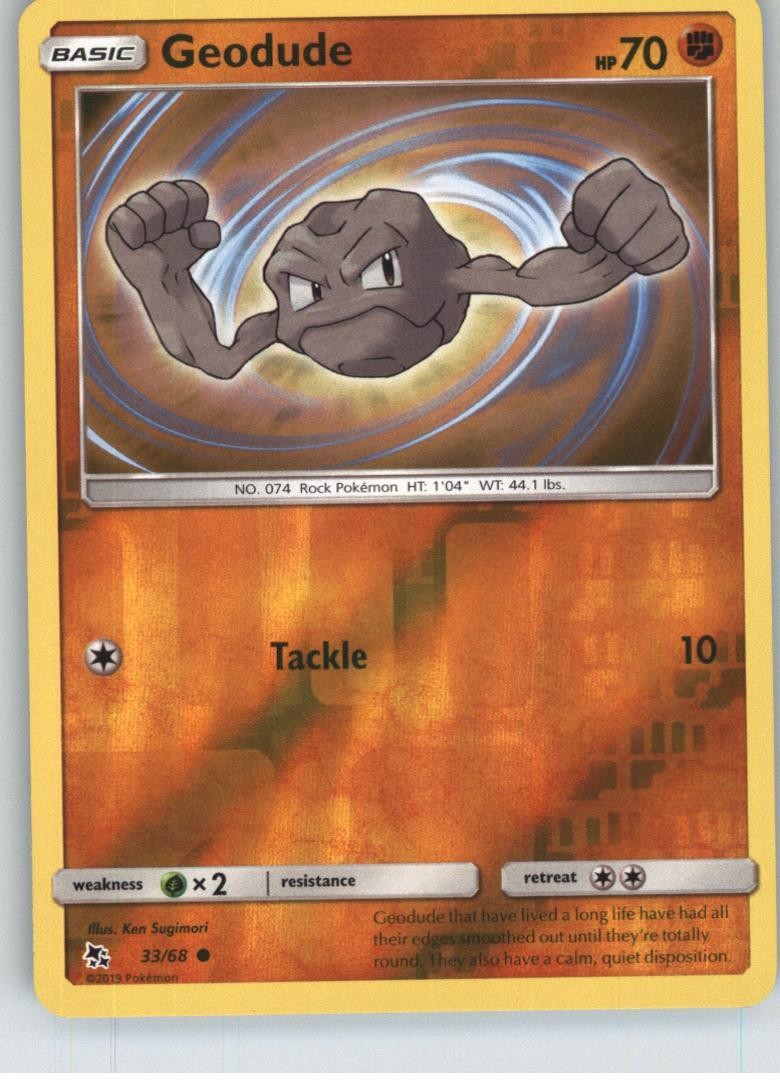 Geodude Hidden Fates [33/68] Common Reverse Holofoil NM Pokemon