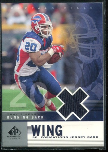 2003 SP Game Used Edition Formations Wing #TH Travis Henry Jersey Card