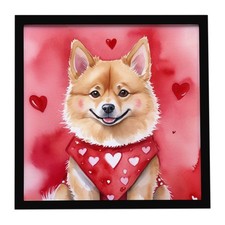 Caroline's Treasures Finnish Spitz My Valentine estampe métal encadrée DAC5340MFP88