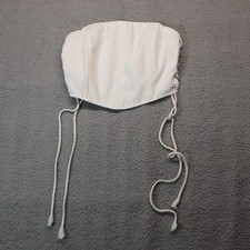 Beige Botany Sleeveless Strapless Crop Tube Top Medium