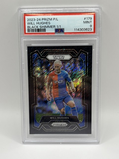 23-24 Panini Prizm Will Hughes 1/1 One Of One Black Shimmer Crystal Palace PSA9