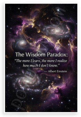 Einstein Wisdom Paradox Cosmic Quote 12x18 Poster