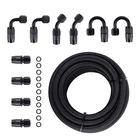 6AN 20FT Fuel Line Hose Kit Nylon Stainless Steel Braided Oil Hose Fittings AN6
