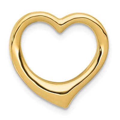 14k Gelbgold 3-D Schwebendes Herz Plättchen Charm Anhänger 0,59 Zoll