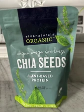 Viva Naturals Organic Chia Seeds, Plant-Based Omega-3 and Vegan Protein, Non-Gmo